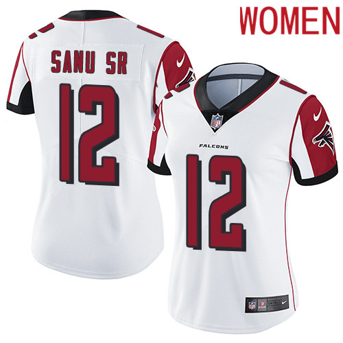 2019 Women Atlanta Falcons #12 Sanu Sr white Nike Vapor Untouchable Limited NFL Jersey->women nfl jersey->Women Jersey